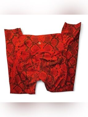 Lululemon Wunder Under High-Rise Leggings Ziggy Snake Red Tide Cranberry Women's